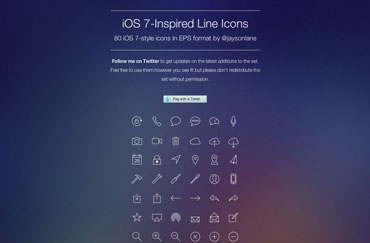 iOS 7-Inspired Line Icons site