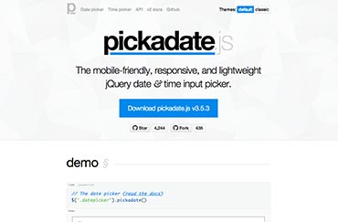 pickdate.js site