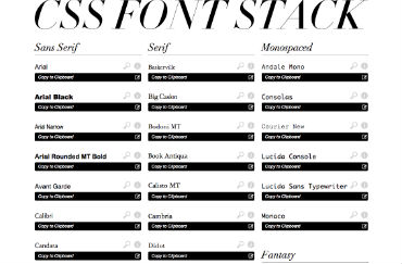 CSS Font Stack site