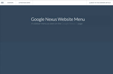 Google Nexus Website Menu site