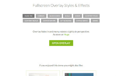 Fullscreen Overlay site